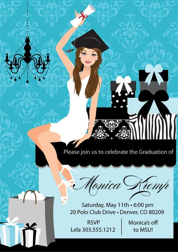 Graduation Party Invitations Ideas
 College Graduation Party Invitation DIY High School Grad