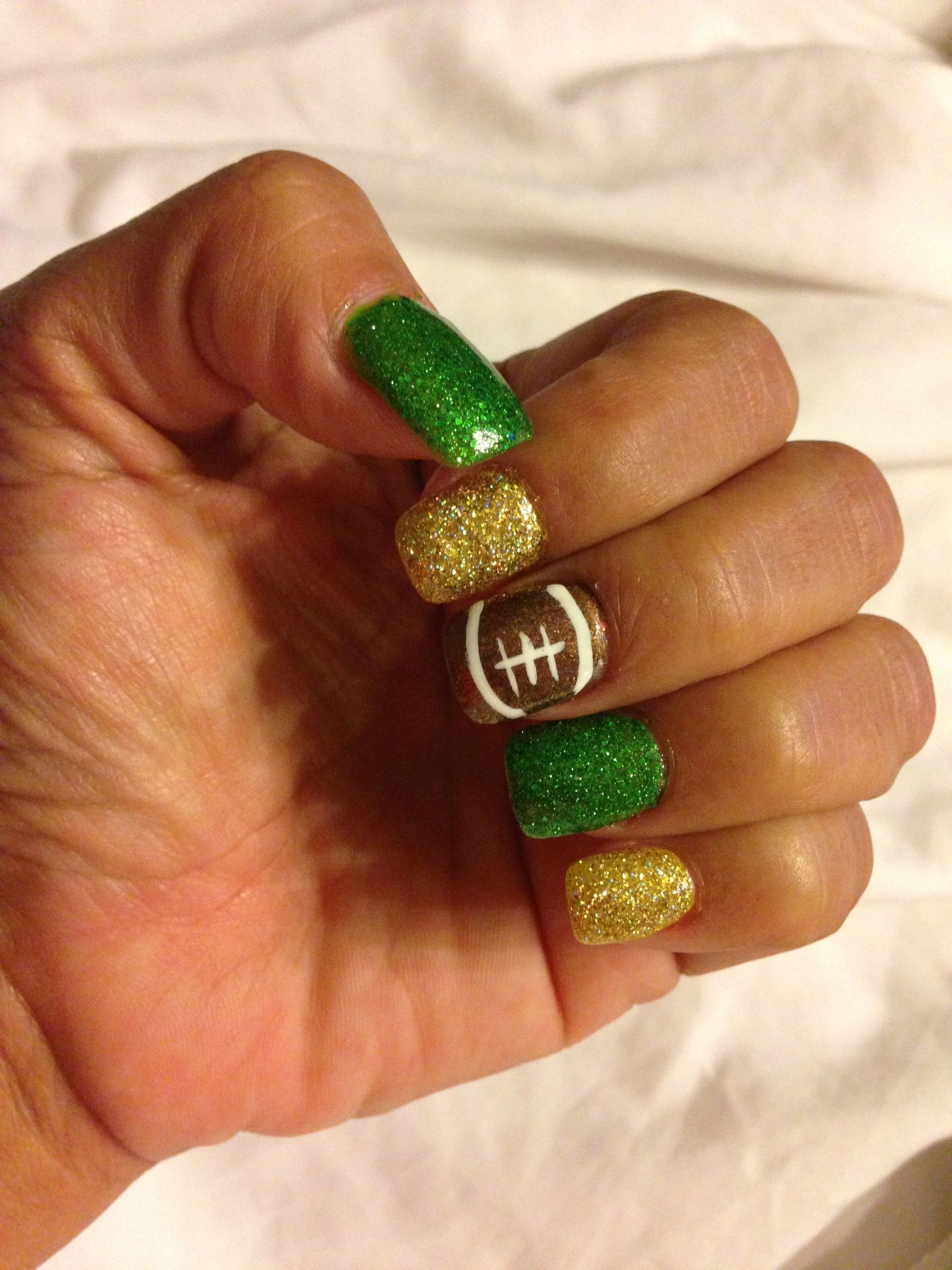 Green Bay Packers Nail Designs
 Green Bay packers nails Totally not a packers fan