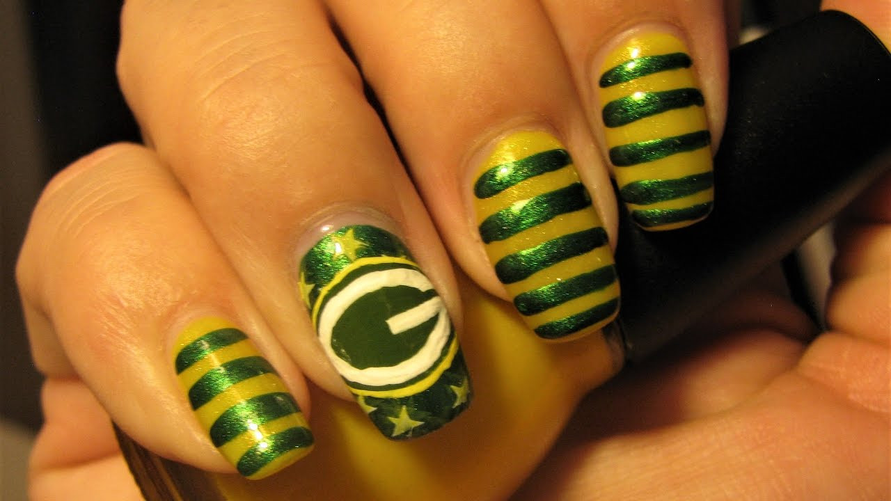 Green Bay Packers Nail Designs
 Green Bay Packers Nail Art Tutorial