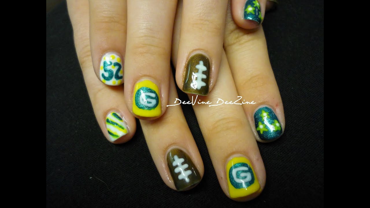Green Bay Packers Nail Designs
 Green Bay Packers Nail Art with Sensationail