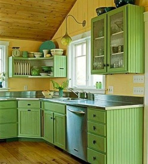 Green Light Kitchen
 Small Kitchen Designs in Yellow and Green Colors
