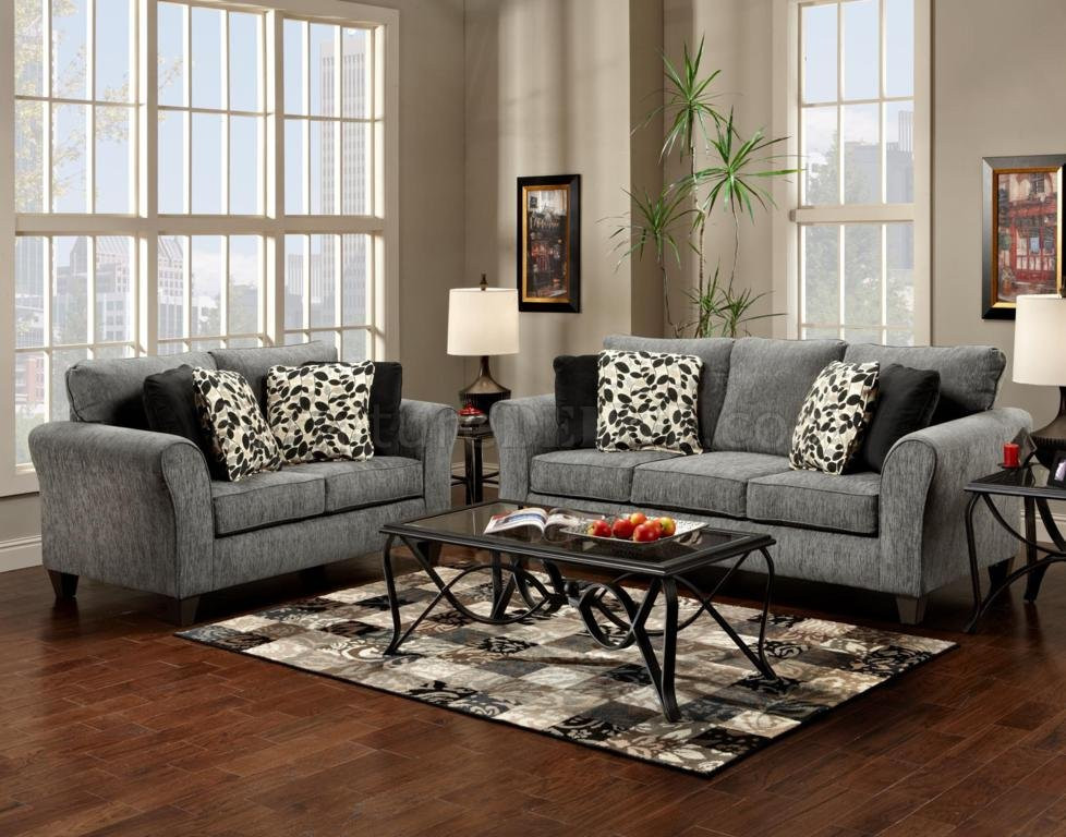 Grey Sofa Living Room Ideas
 Grey Fabric Modern Sofa & Loveseat Set w Options