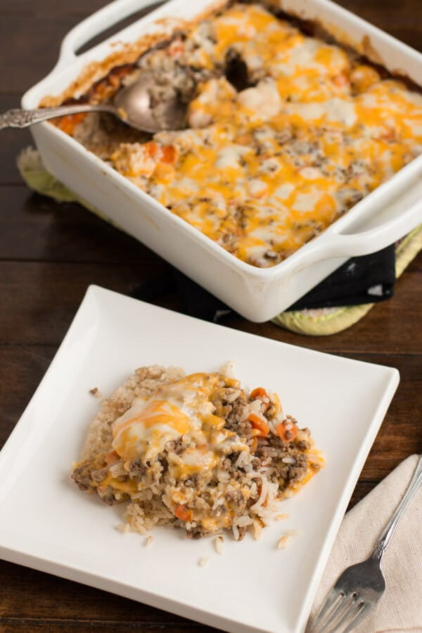 Ground Beef And Rice Recipes Quick
 Cheesy Ground Beef and Rice Casserole Oh Sweet Basil