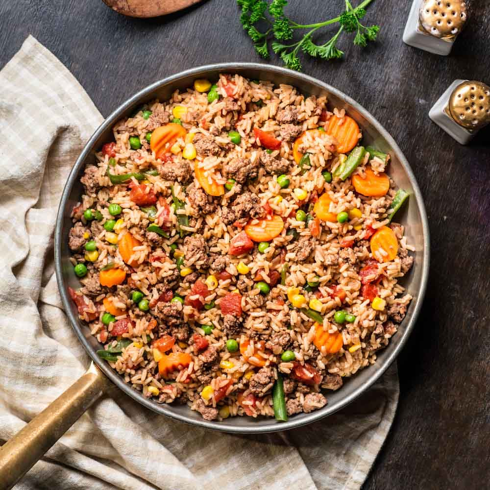 Ground Beef And Rice Recipes Quick
 Beefy Rice Skillet