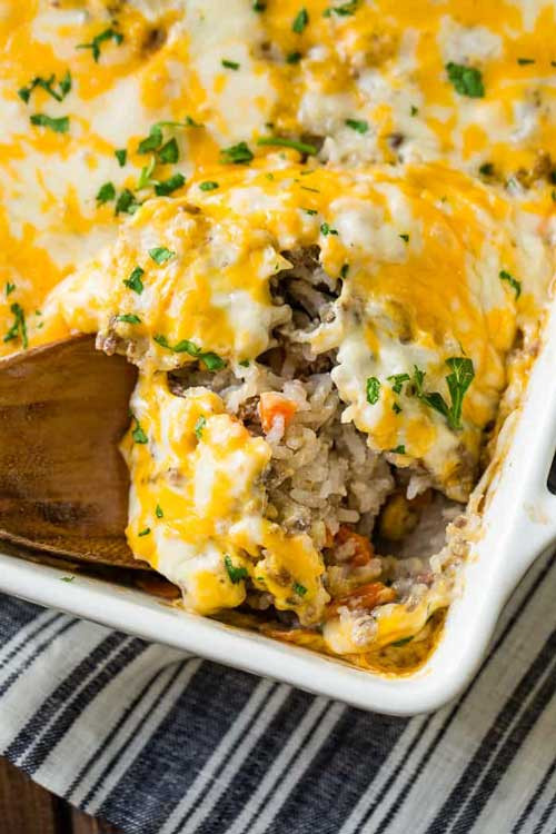 Ground Beef And Rice Recipes Quick
 Cheesy Ground Beef And Rice Casserole