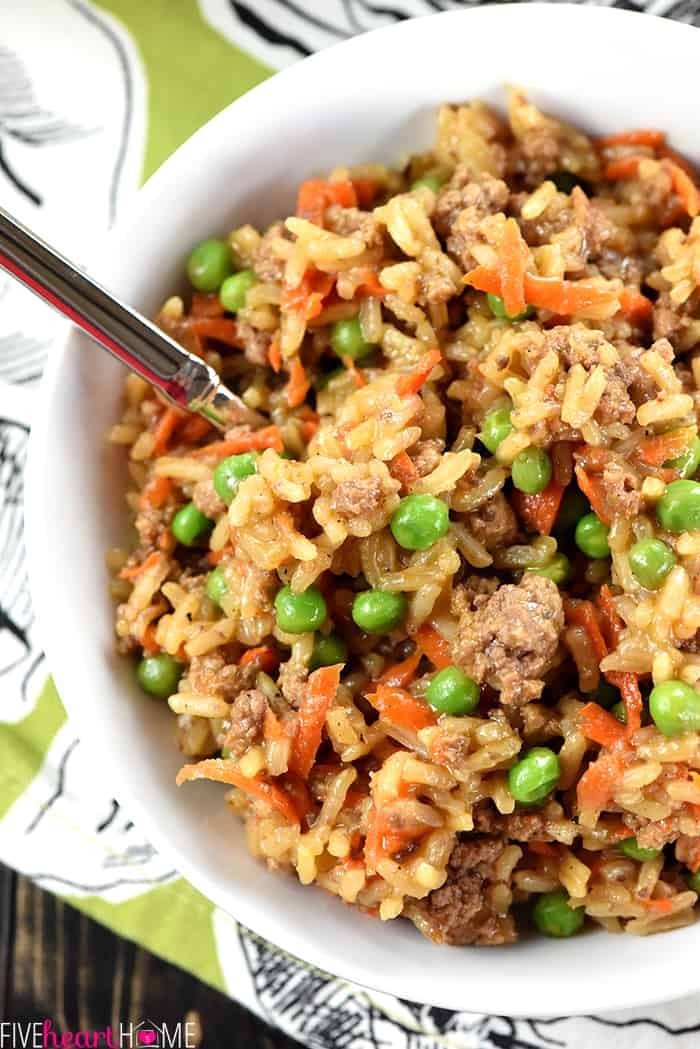 Ground Beef And Rice Recipes Quick
 e Pan Asian Beef & Rice Skillet • FIVEheartHOME