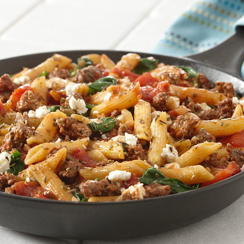 Ground Beef Main Dishes
 Greek Style Beef Skillet