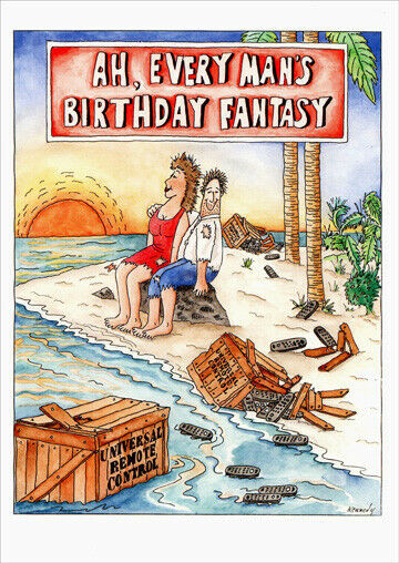 Guy Birthday Wishes
 Every Man s Birthday Fantasy Funny Birthday Card by
