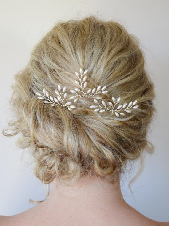 Hair Brooches
 Wedding Hair Accessories Bridal Hair Pins Rice Pearl Hair