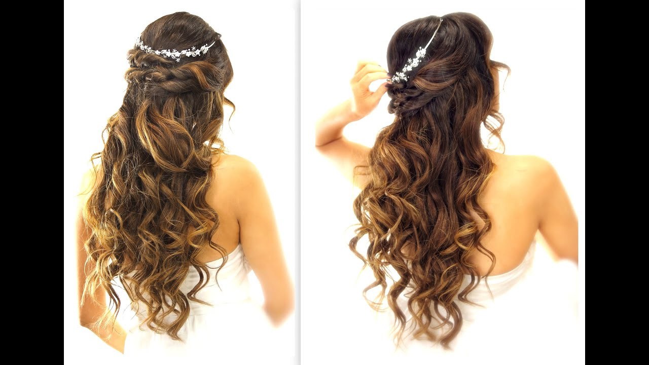 Hairstyle For Wedding
 EASY Wedding Half Updo HAIRSTYLE with CURLS