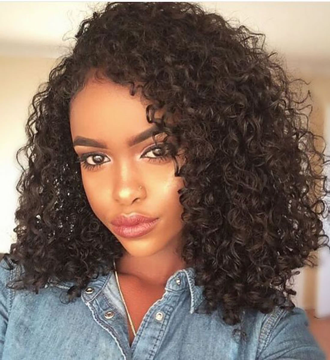 Hairstyles For Black Women With Medium Length Hair
 Black Women Medium Lenght Curly Hairstyles 2018 2019