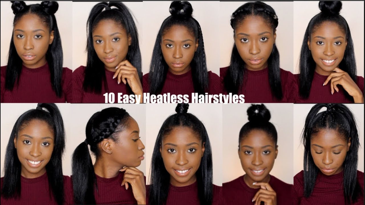 Hairstyles For Straight Natural Hair
 10 Simple Quick and Easy Heatless Hairstyles For Straight