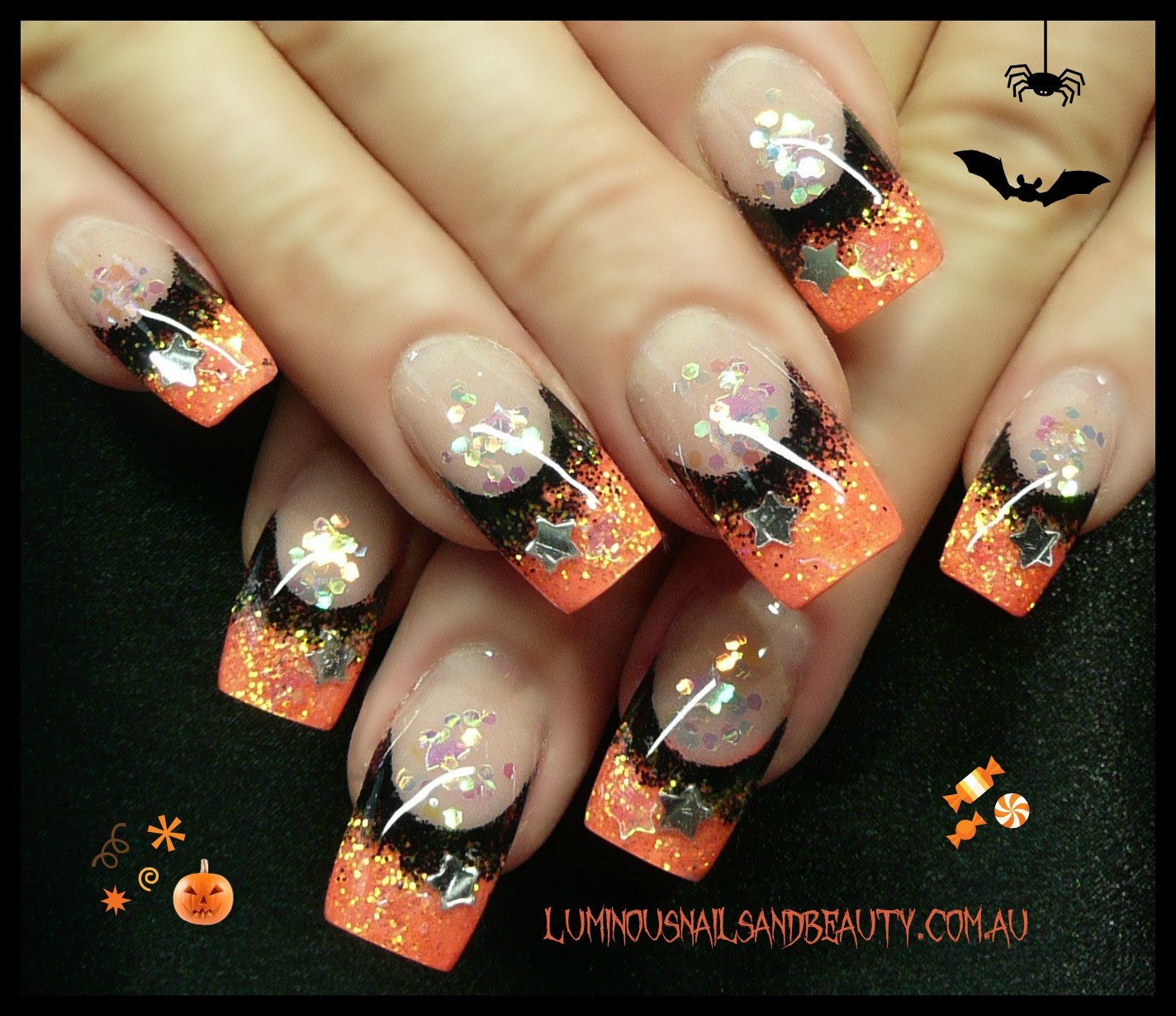 Halloween Acrylic Nail Designs
 Luminous Nails October 2012