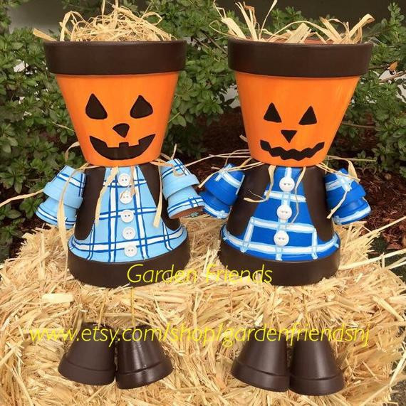Halloween Flower Pots
 Items similar to Pumpkin Halloween Planter Pot Person