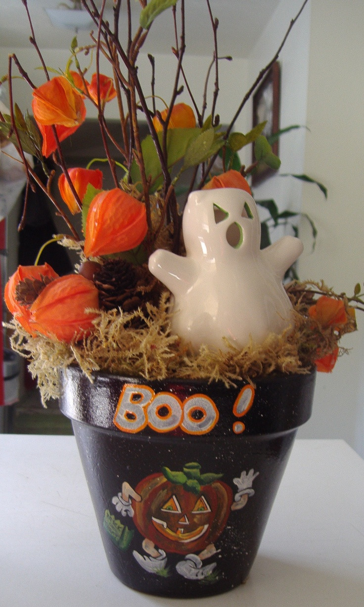 Halloween Flower Pots
 122 best clay pots halloween images on Pinterest