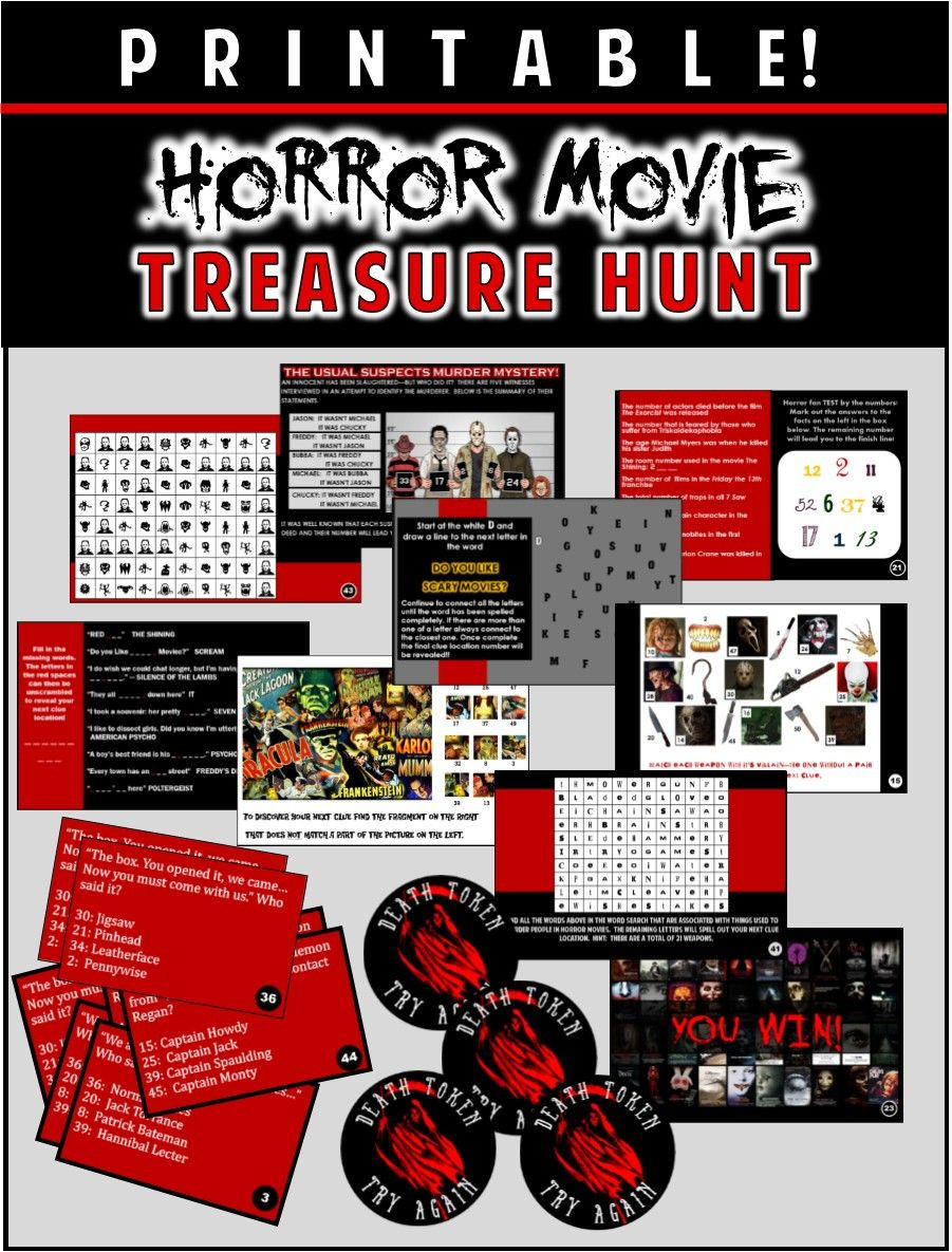 Halloween Movie Party Ideas
 Horror Movie Party Game Printable Horror Flick Trivia
