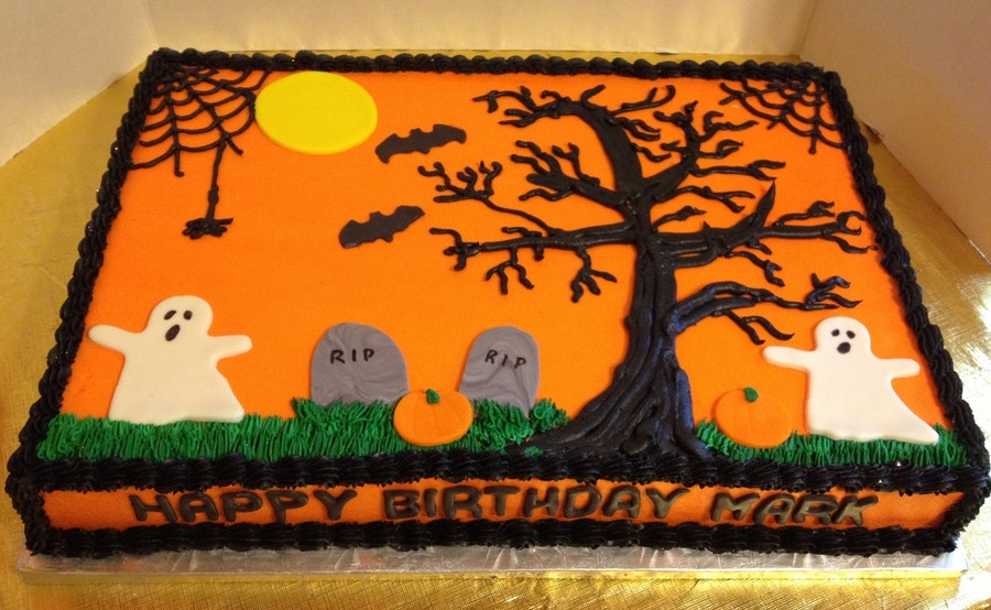 Halloween Sheet Cakes
 Halloween Birthday Sheet Cake CakeCentral