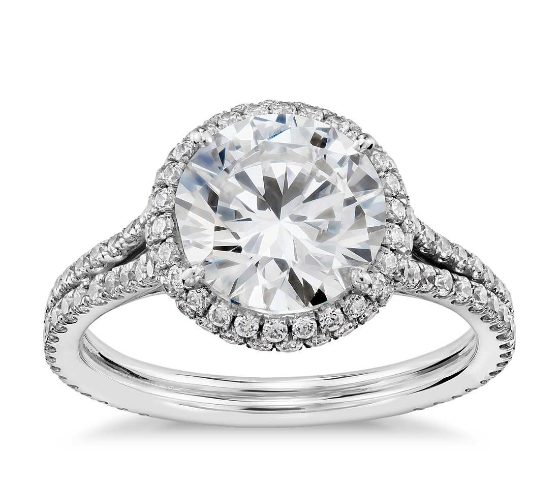 Halo Diamond Engagement Rings
 Blue Nile Studio Cambridge Halo Diamond Engagement Ring in