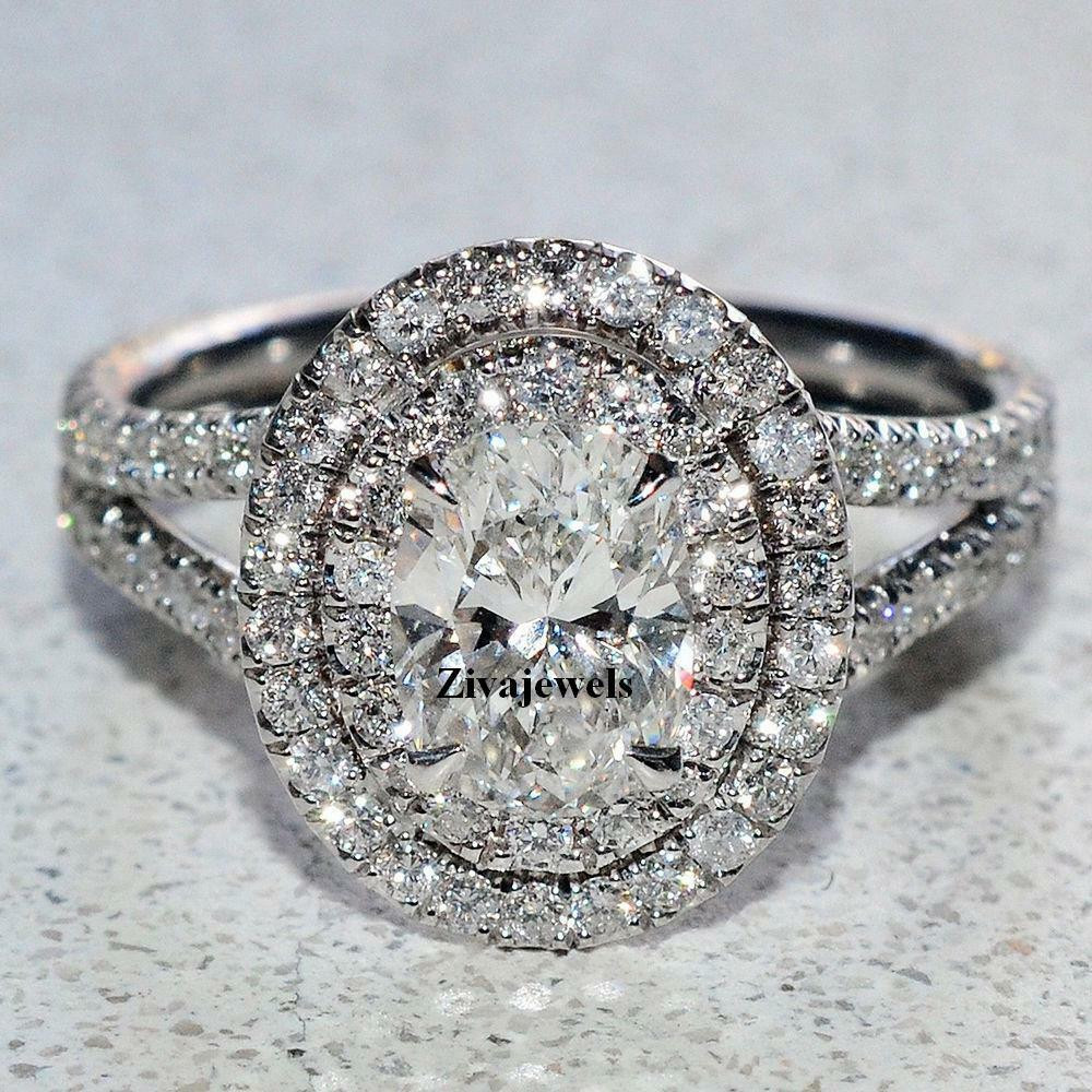 Halo Diamond Engagement Rings
 Certified 2 10 Ct Oval Cut Diamond Engagement Ring Double
