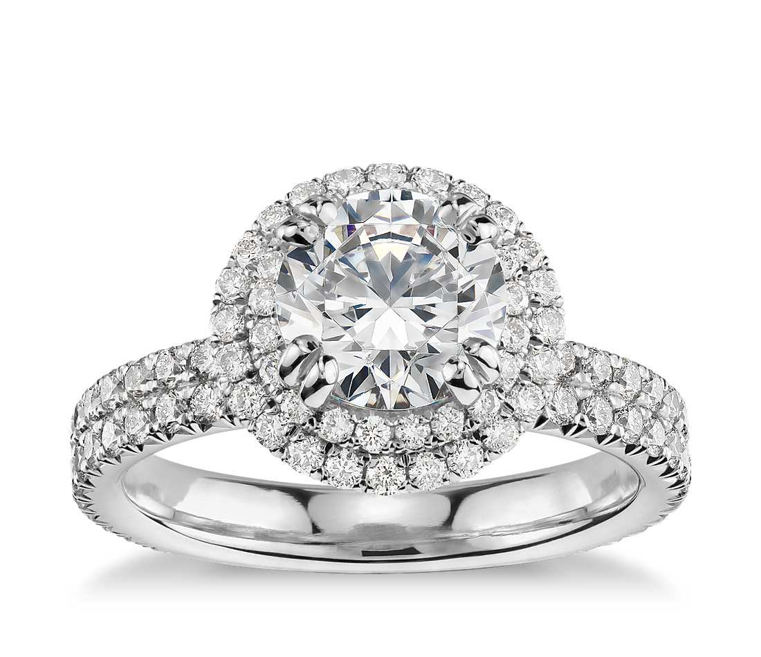 Halo Diamond Engagement Rings
 Blue Nile Studio Double Halo Gala Diamond Engagement Ring