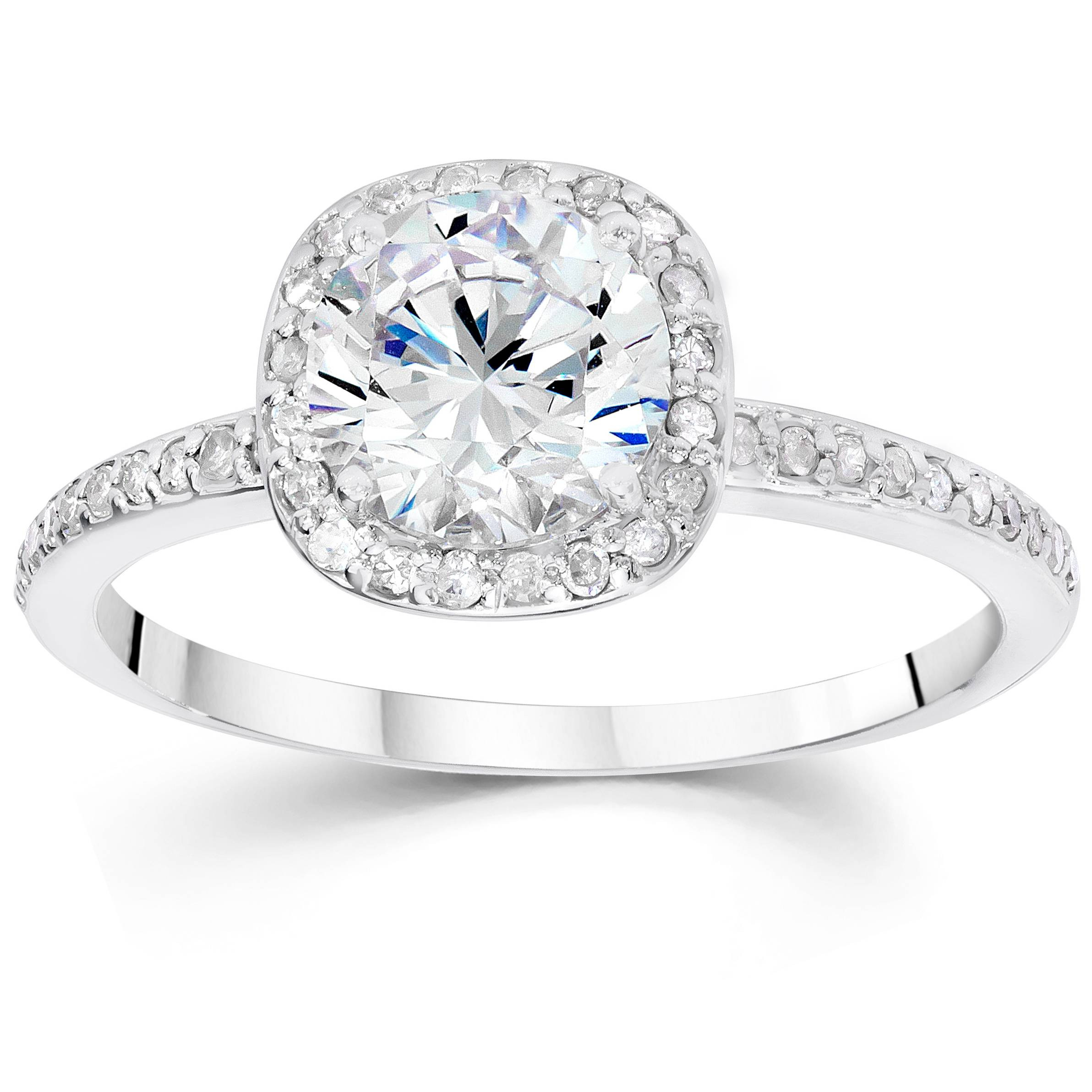 Halo Diamond Engagement Rings
 5 8ct Cushion Halo Diamond Engagement Ring 14K White Gold