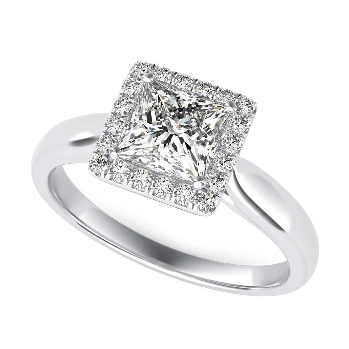 Halo Princess Cut Engagement Rings
 Halo Diamond Engagement Ring