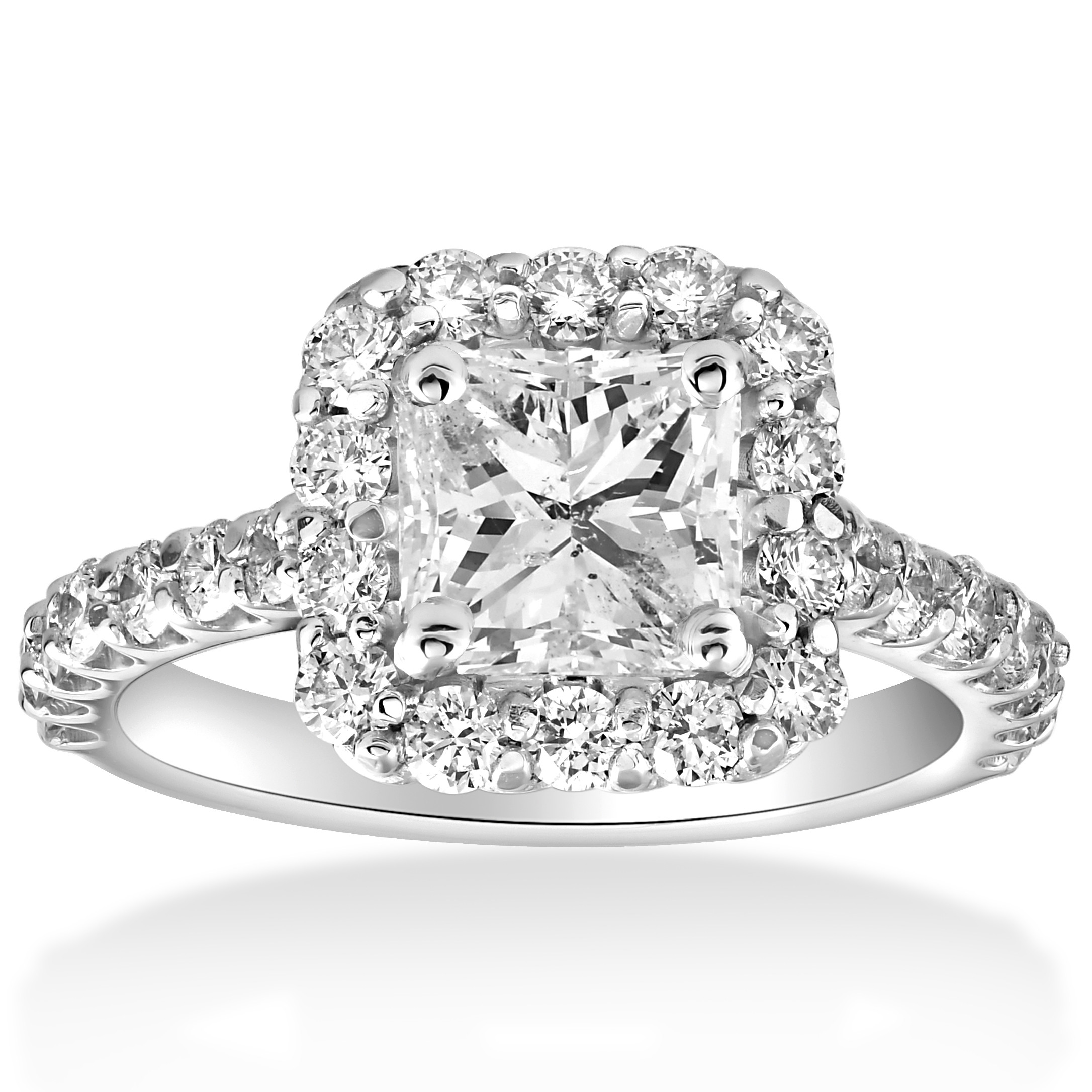 Halo Princess Cut Engagement Rings
 2 cttw Halo Princess Cut Solitaire Diamond Engagement Ring