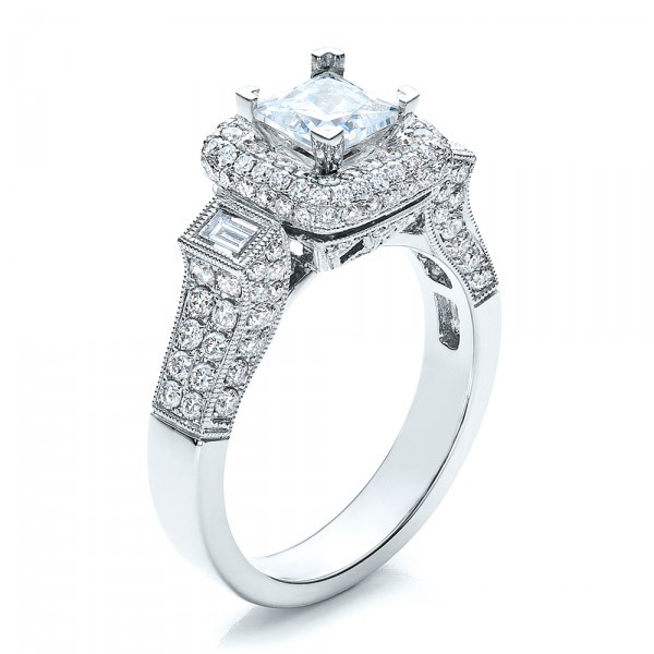 Halo Princess Cut Engagement Rings
 Princess Cut Diamond Halo Engagement Ring Vanna K