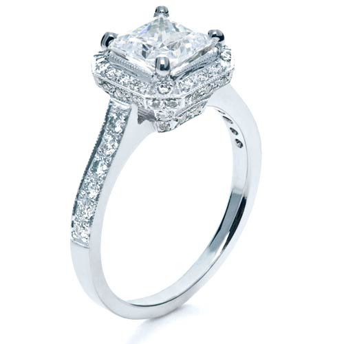 Halo Princess Cut Engagement Rings
 Princess Cut with Diamond Halo Engagement Ring 169
