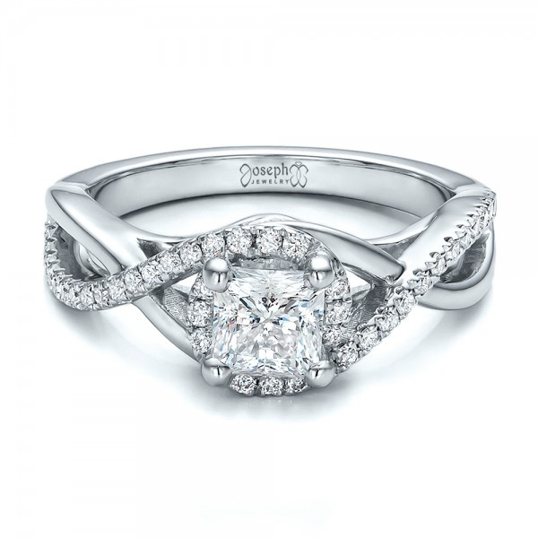 Halo Princess Cut Engagement Rings
 Custom Princess Cut Diamond Halo Engagement Ring