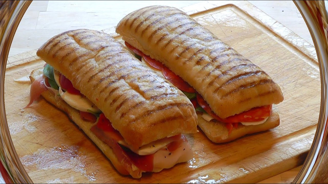 Ham Panini Recipes
 Grilled Panini Cheese Ham Tomato & Peppers toasted
