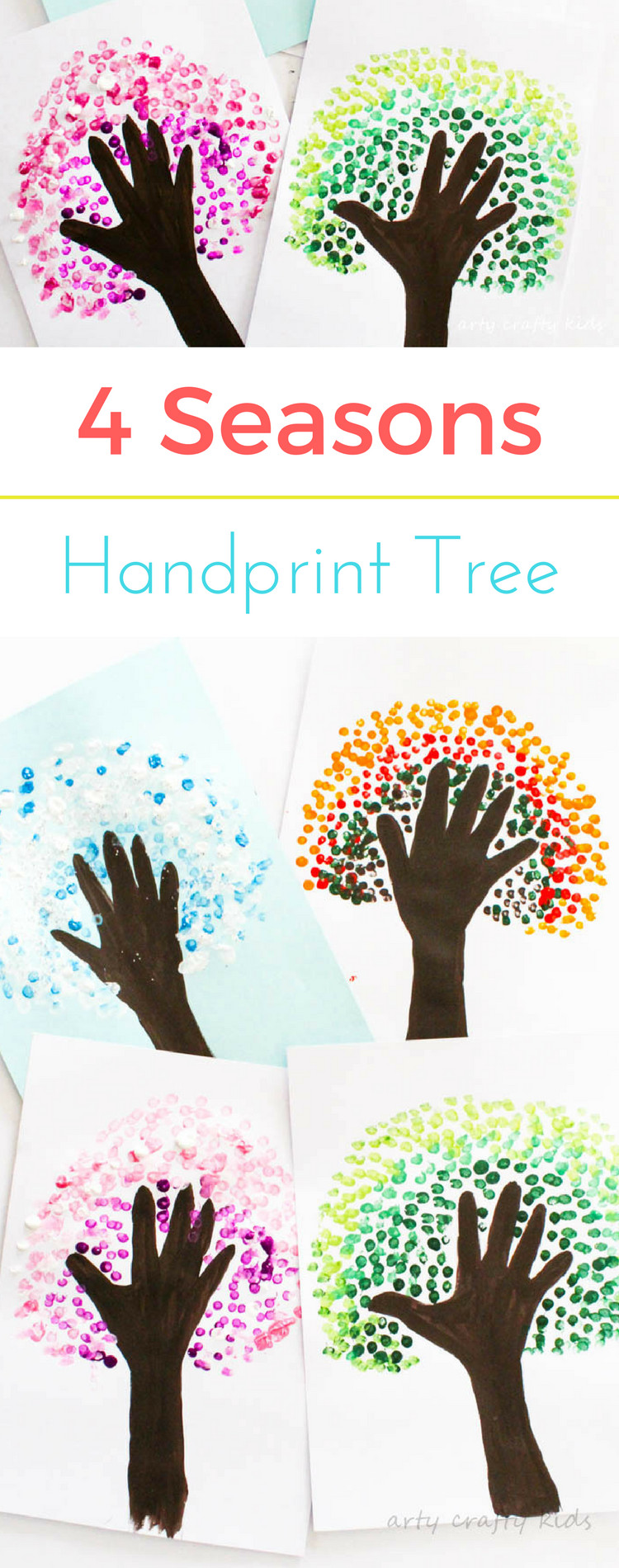 Handprint Crafts For Preschoolers
 Four Season Handprint Tree Arty Crafty Kids