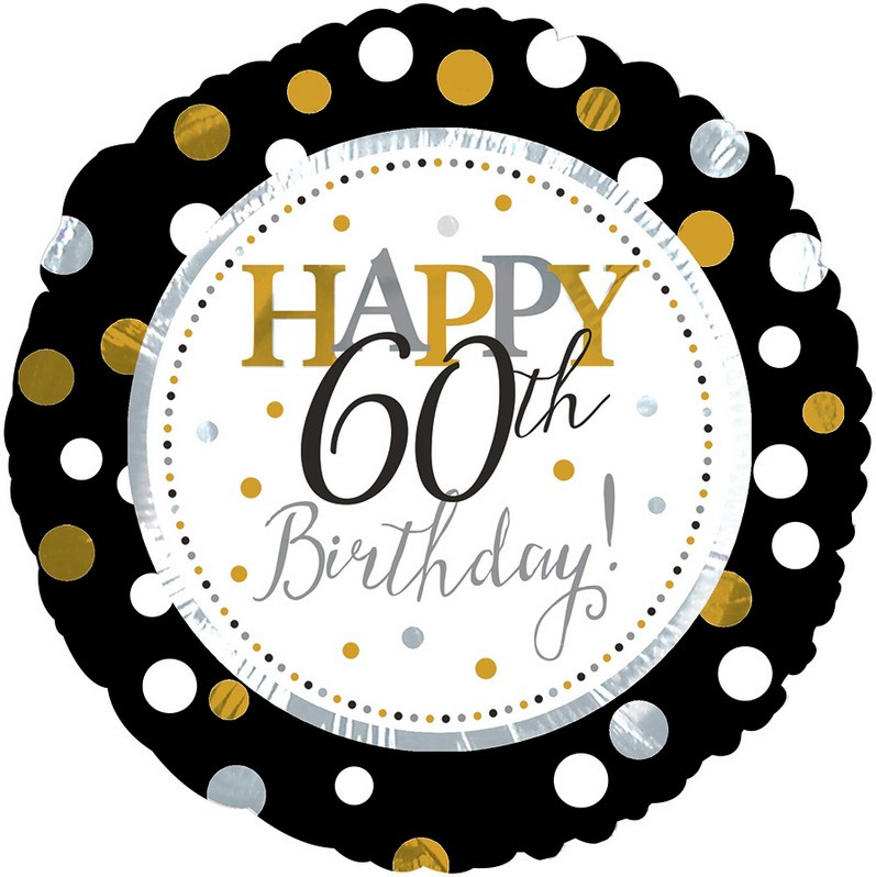 Happy 18th Birthday Decorations
 18" Silver & Gold Birthday 60th Birthday Foil Balloon