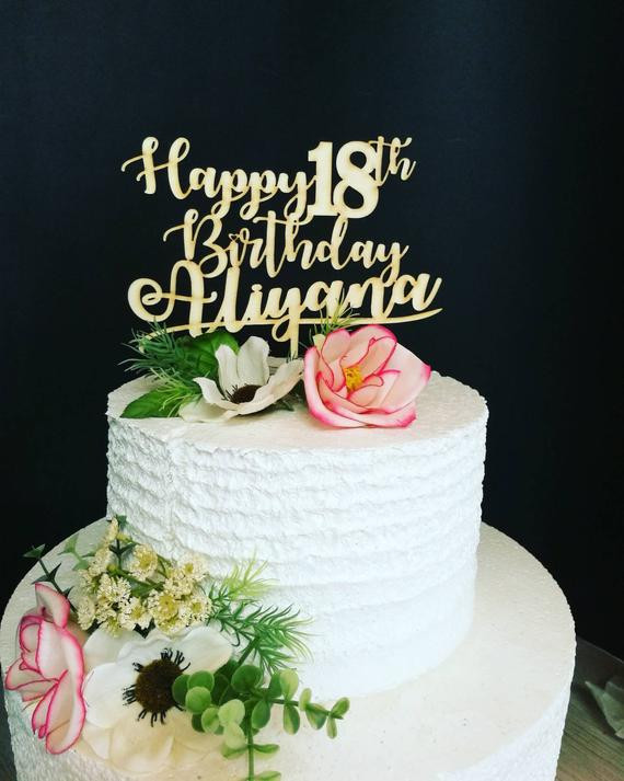 Happy 18th Birthday Decorations
 Happy Birthday Cake Topper ANY AGE NAME 18th Birthday