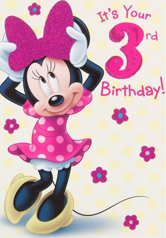 Happy 3rd Birthday Wishes
 MINNIE MOUSE IT S YOUR 3RD BIRTHDAY CARD DISNEY NEW GIFT