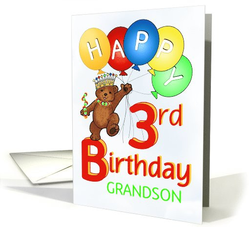 Happy 3rd Birthday Wishes
 Happy 3rd Birthday Royal Teddy Bear for Grandson card