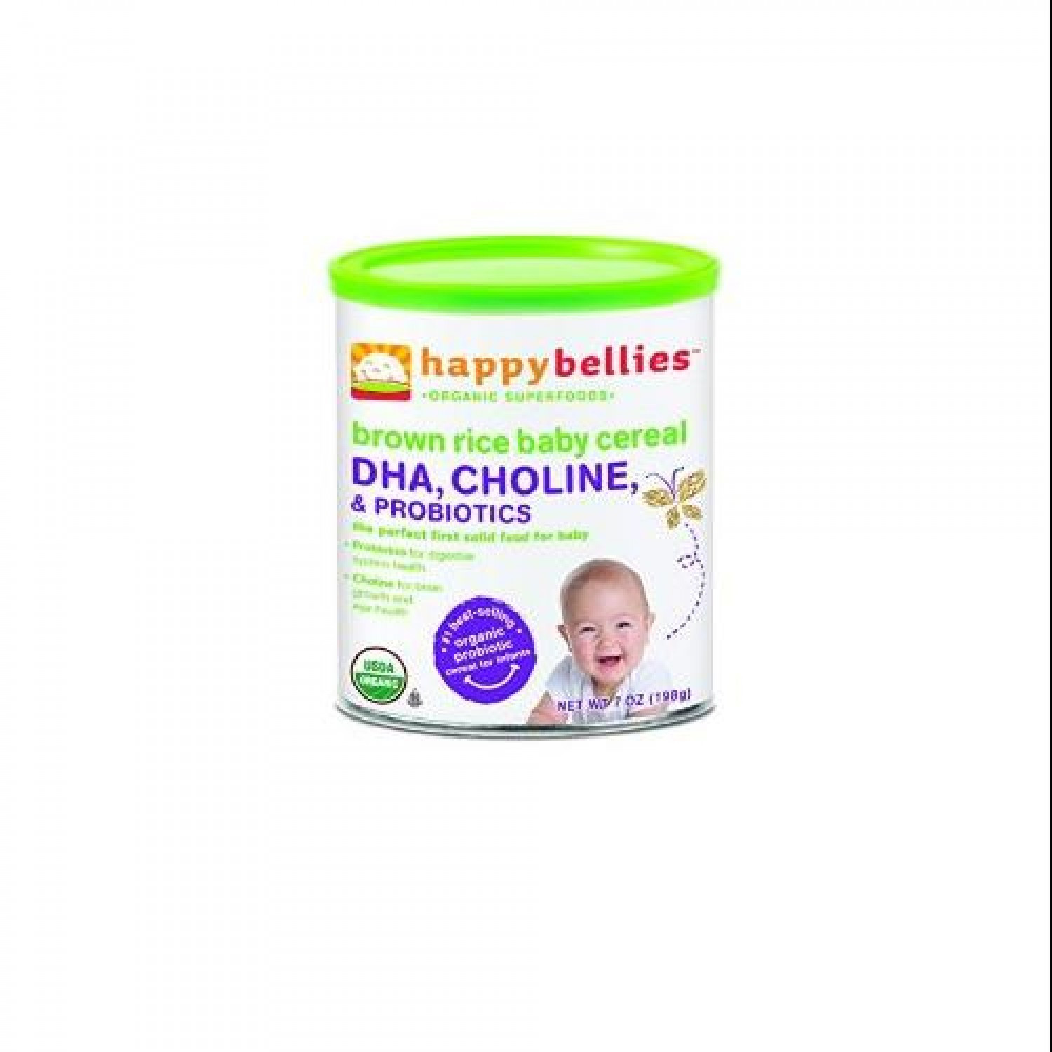 Happy Baby Brown Rice Cereal
 Happy Bellies Organic Baby Cereal with DHA Choline