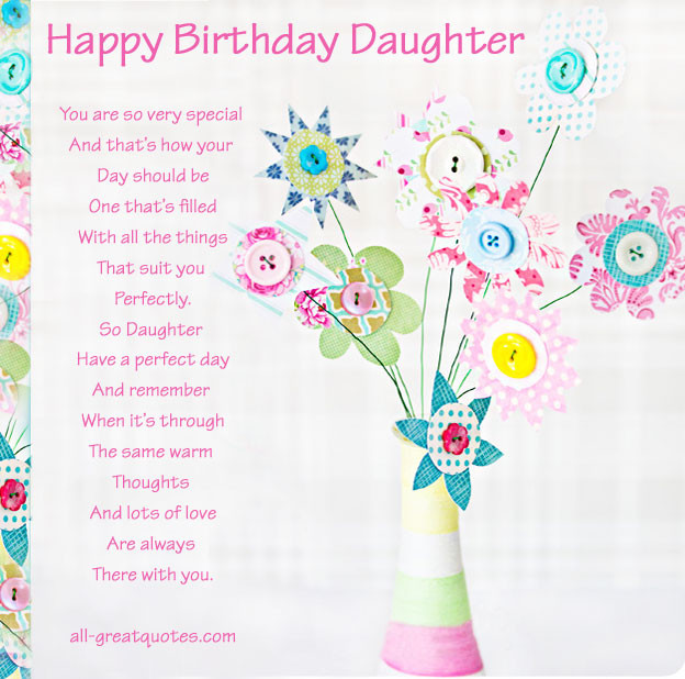 Happy Birthday Cards For Daughter
 Happy Birthday Quotes For Daughter QuotesGram
