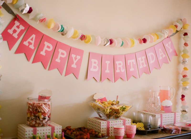 Happy Birthday Decorations
 Pink DIY Cupcake Birthday Party