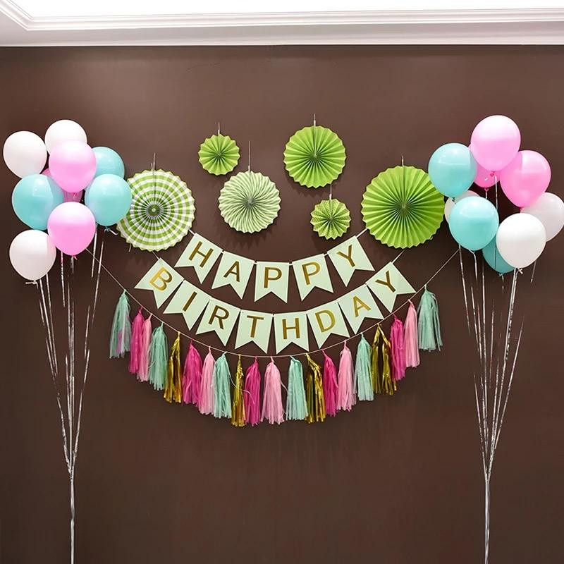 Happy Birthday Decorations
 Happy birthday garland set backdrop party decoration