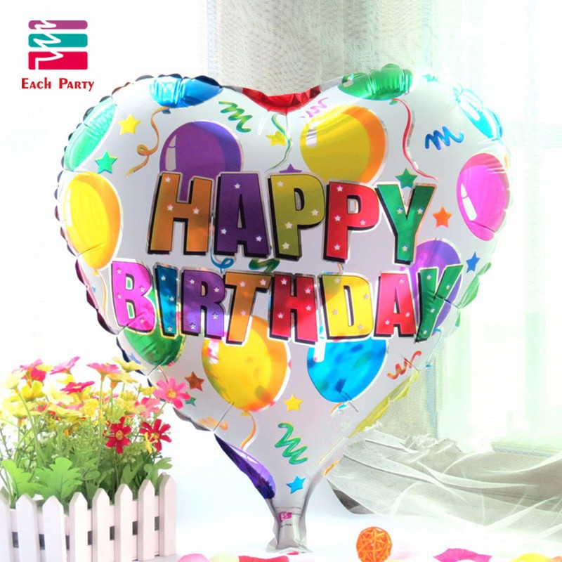 Happy Birthday Decorations
 18 inch birthday heart air balls aluminum foil balloons