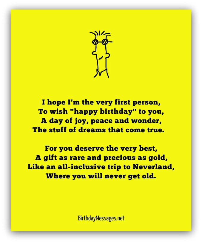 Happy Birthday Funny Poem
 Happy Birthday Poems Happy Birthday Messages