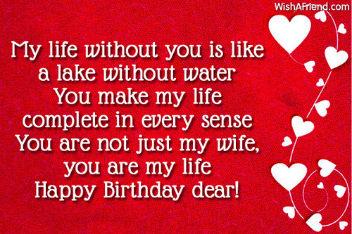 Happy Birthday Quotes For My Wife
 My life without you is like Birthday Wish For Wife