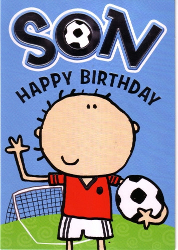 Happy Birthday Son Cards
 Happy Birthday Son Cartoon Card in Braille