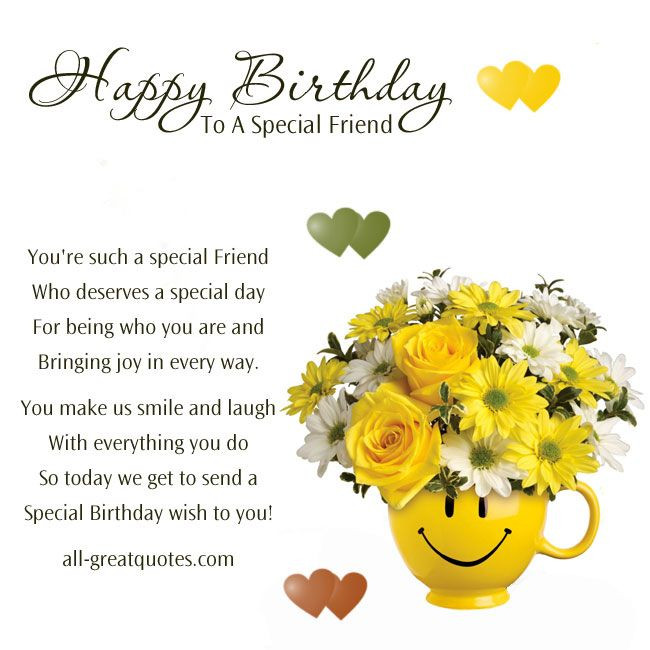 Happy Birthday Special Friend Quotes
 verse for card best girl friend 80 birthday verse