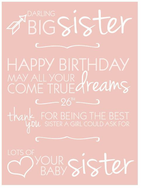 Happy Birthday To My Big Sister Quotes
 Happy Birthday Sister Quotes Happy 26Th Birthday Quotes