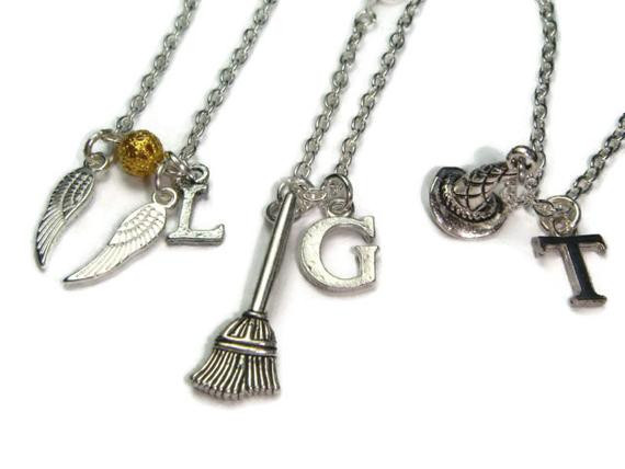 Harry Potter Friendship Necklace
 3 Best Friend Necklaces Harry Potter Fan Jewelry by