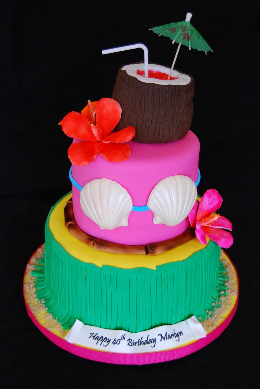 Hawaiian Birthday Cakes
 Hawaiian Themed 40Th Birthday Cake CakeCentral