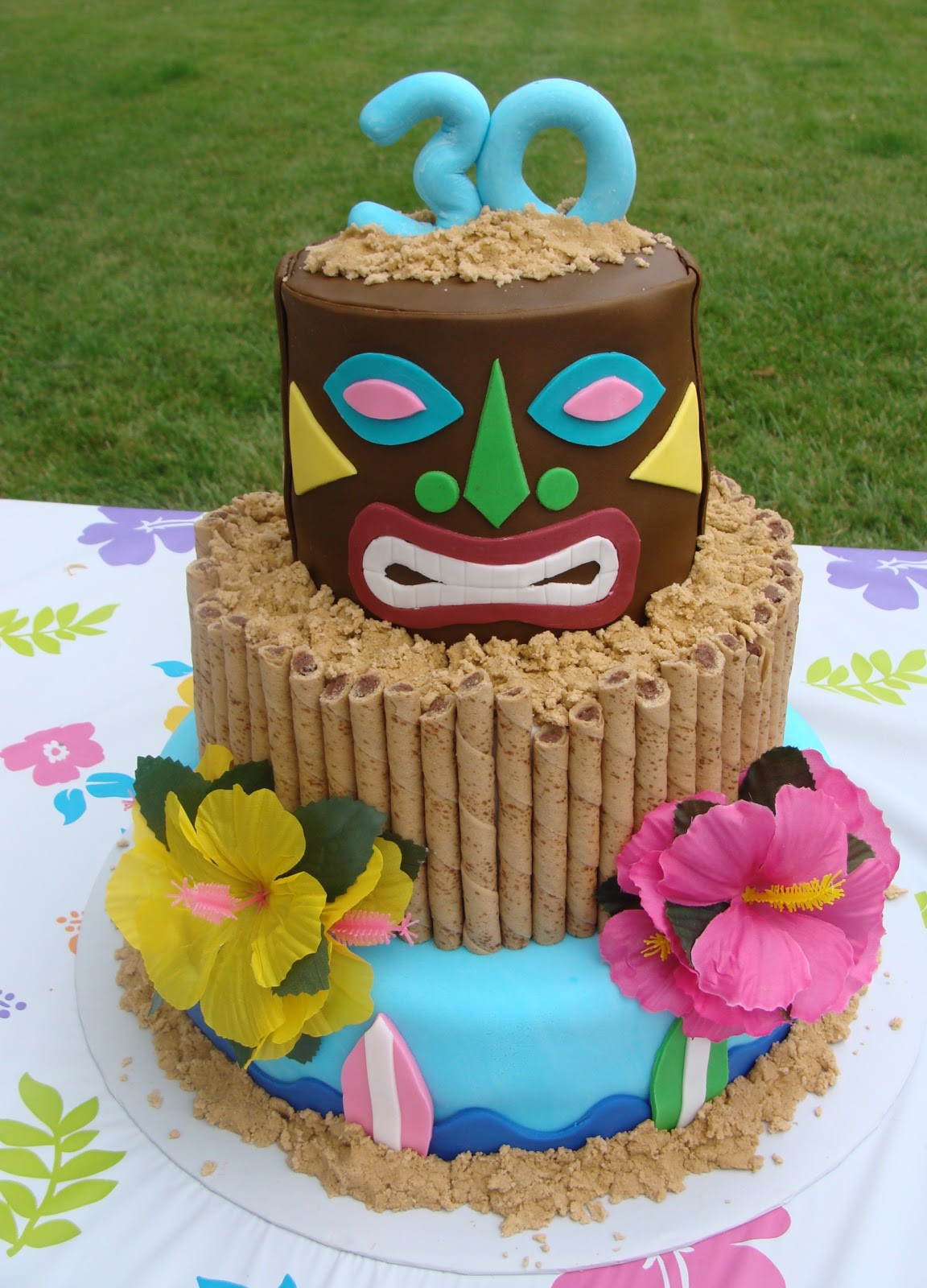Hawaiian Birthday Cakes
 Sweet Treats by Bonnie Tiki Head Luau Cake