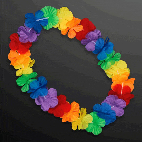 Hawaiian Flower Necklace
 Hawaiian Flower Lei Necklace Rainbow